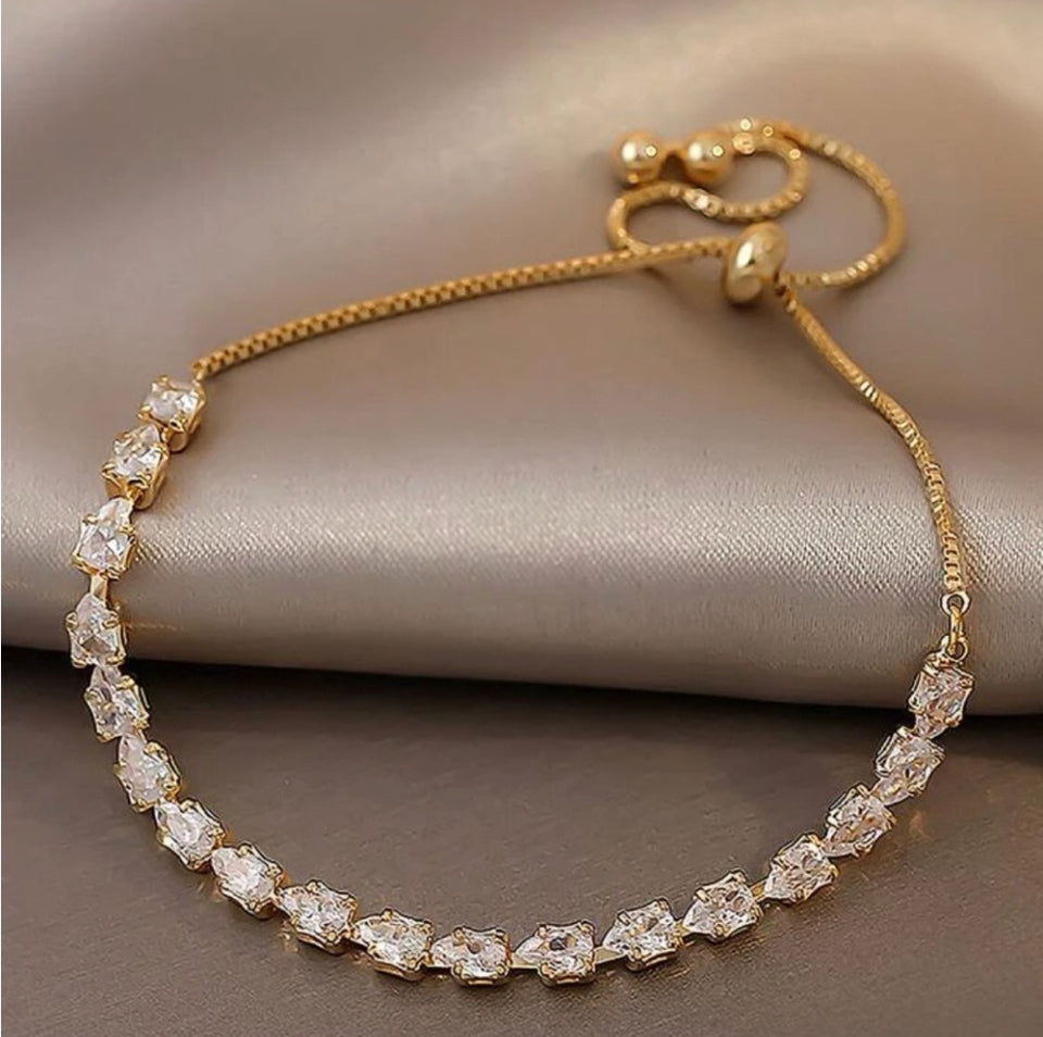 Bracelet Cubic Zirconia multi stone water drop design